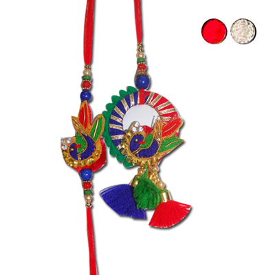 "Zardosi Bhaiya Bhabi Rakhi - BBR-916 A - code-003 - Click here to View more details about this Product